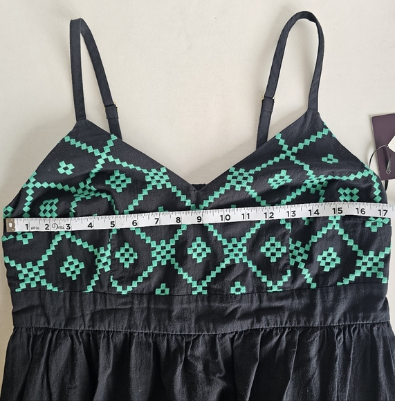 NWT AVA & VIV Boho Embroidered Tiered Maxi Dress 14 W Dark Cottagecore Prairie - Picture 5 of 11